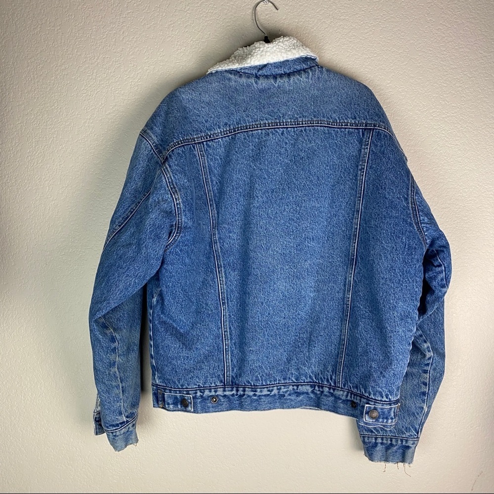 Attrak Denim Sherpa Jacket Vintage Mens Size Large - Picture 6 of 12